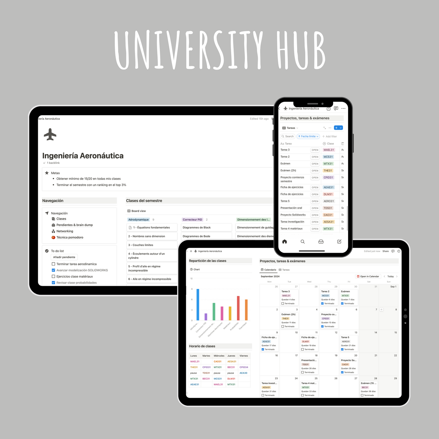 University Hub - Plantilla Notion